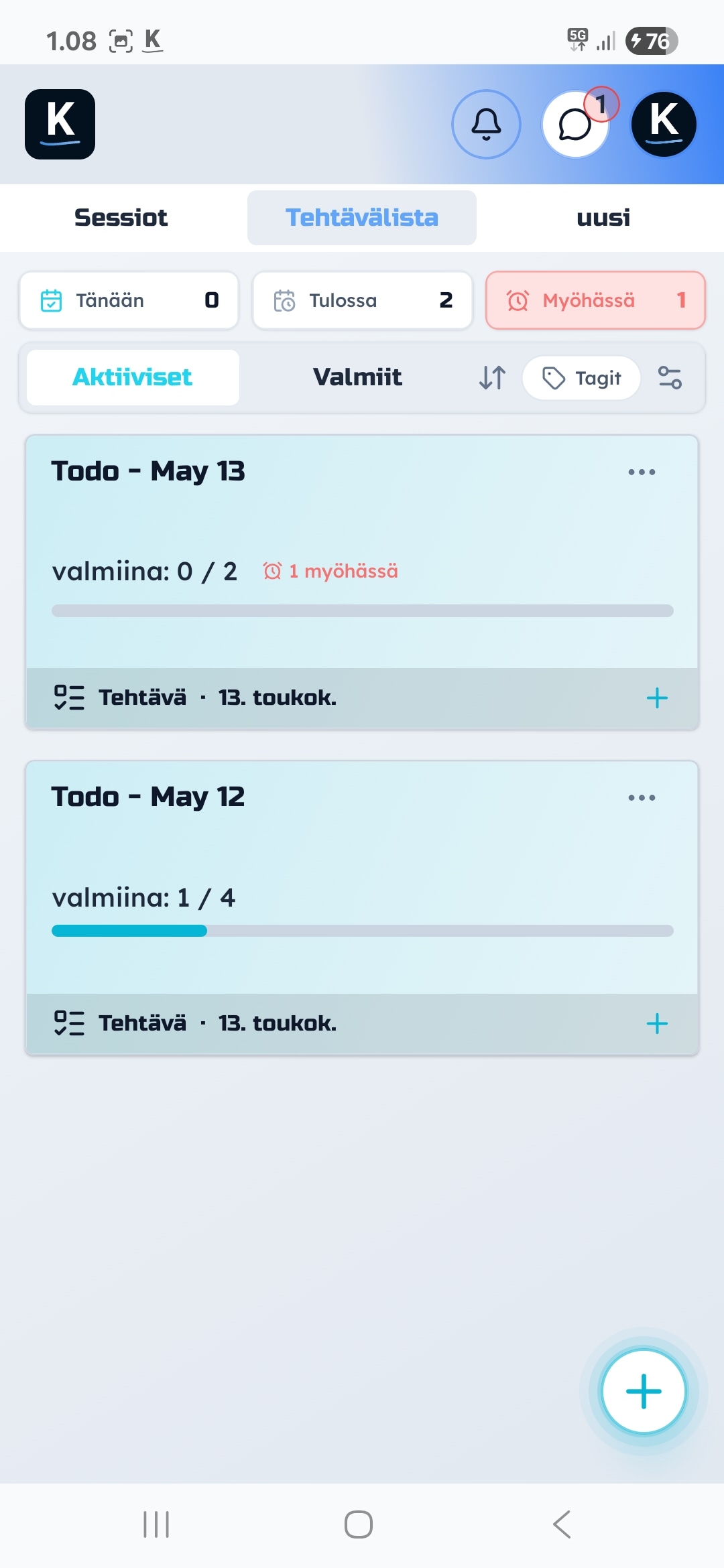 Jaetut tehtävälistat